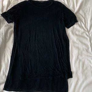 Black long tee with slit on sides